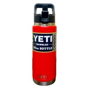 YETI Rambler 26 oz Wate Bottle Sip w/ Straw Cap - Rescue Red (LIMITED EDITION)